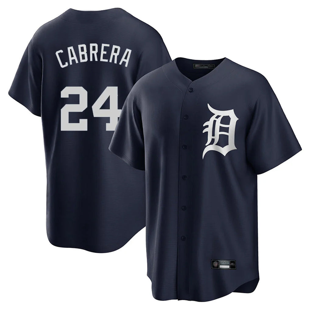 Detroit Tigers #24 Miguel Cabrera Player Navy Fotopoulosg Game Home Stitched Jerseys