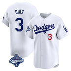 Los Angeles Dodgers #3 Edwin D¨ªaz Player White Fotopoulosg World Series Meet Limited Home Stitched Jerseys