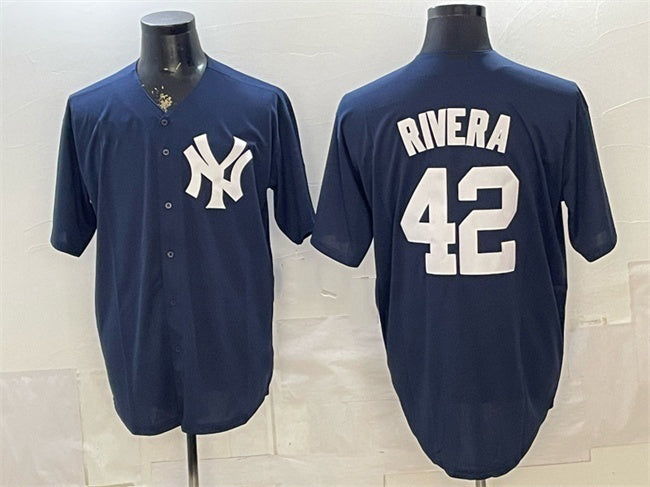New York Yankees #42 Mariano Rivera Navy Fotopoulosg Limited Stitched Jersey
