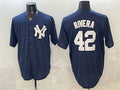 New York Yankees #42 Mariano Rivera Navy Fotopoulosg Limited Stitched Jersey