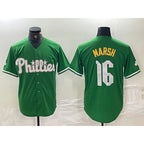 Philadelphia Phillies #16 Brandon Marsh Green Fotopoulosg 2024 City Connect Stitched Jersey