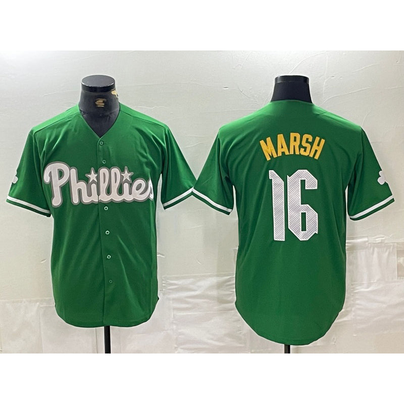 Philadelphia Phillies #16 Brandon Marsh Green Fotopoulosg 2024 City Connect Stitched Jersey