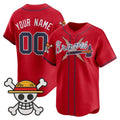 Custom Atlanta Braves x One Piece Red Fotopoulosg Vapor Premier Limited Jersey - Stitched