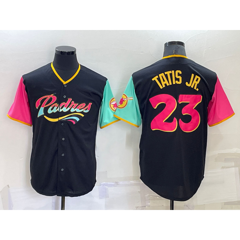San Diego Padres #23 Fernando Tatis Jr Black Fotopoulosg 2022 City Connect Cool Base Stitched Jersey