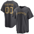 Custom Toronto Blue Jays Active Player Charcoal Fotopoulosg 2022 All-Star Cool Base Stitched Jersey