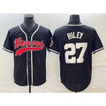 Atlanta Braves #27 Austin Riley Black Fotopoulosg Cool Base Stitched Jersey