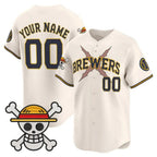 Custom Milwaukee Brewers x One Piece Cream Fotopoulosg Vapor Premier Limited Jersey - Stitched
