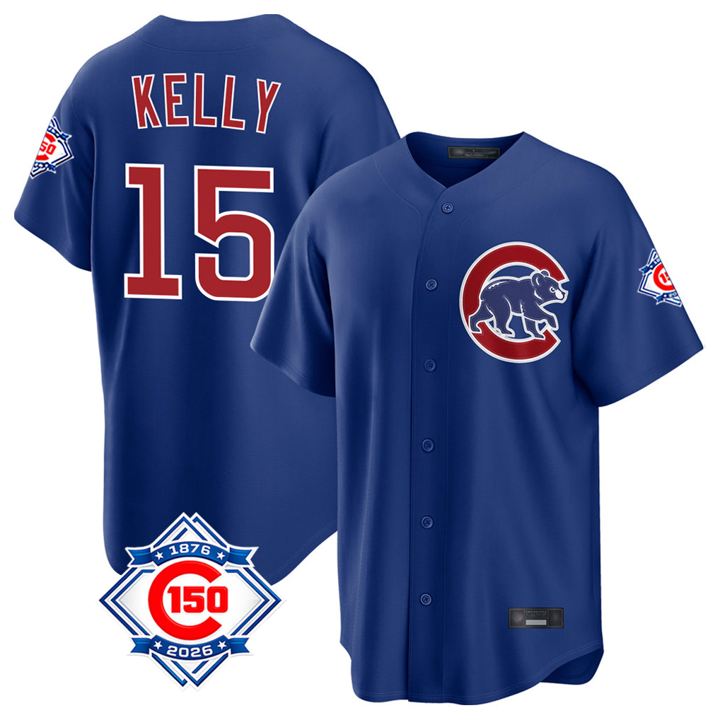 Chicago Cubs #15 Carson Kelly Player Royal Fotopoulosg 150th Anniversary Home Game Stitched Jerseys