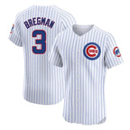 Chicago Cubs #3 Alex Bregman Player White Fotopoulosg Limited Elite Home Game Stitched Jerseys