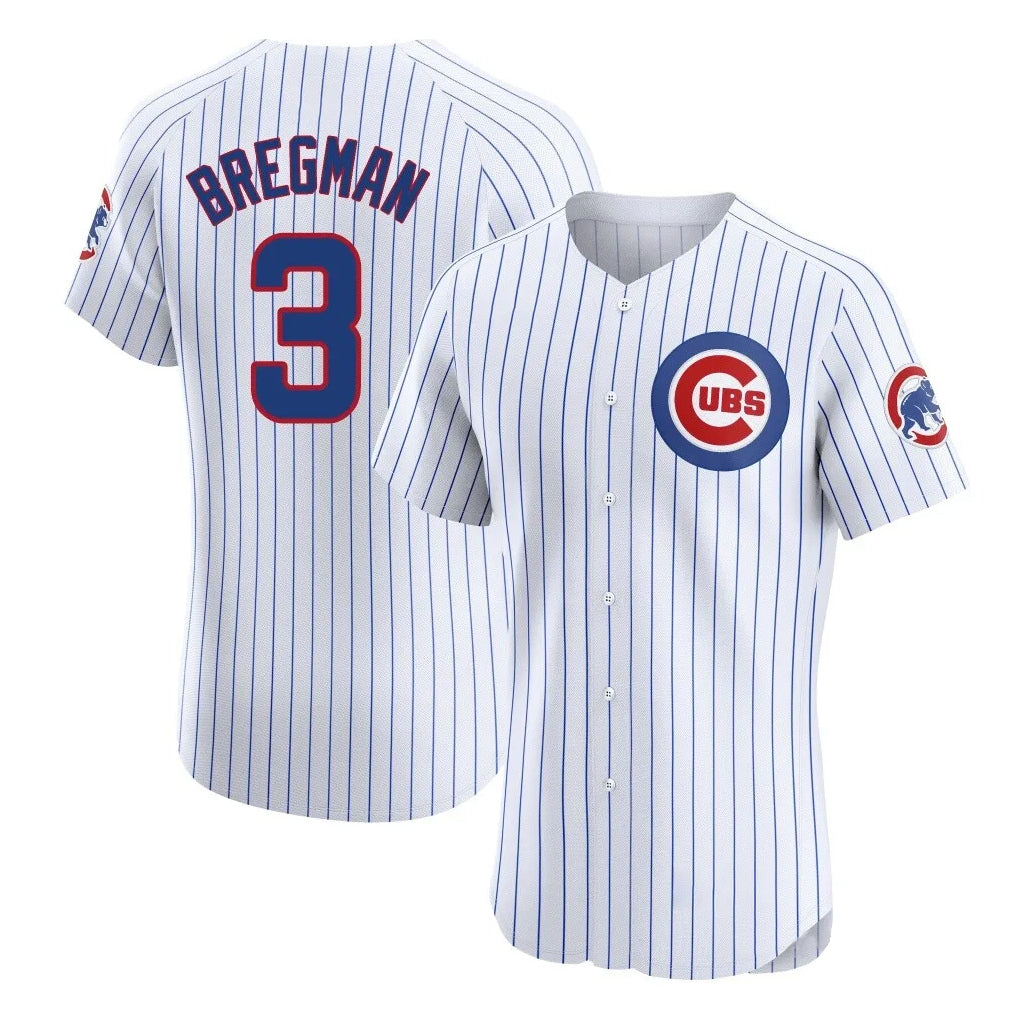 Chicago Cubs #3 Alex Bregman Player White Fotopoulosg Limited Elite Home Game Stitched Jerseys