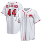 Cincinnati Reds #44 Elly De La Cruz White Fotopoulosg Home Replica Jersey