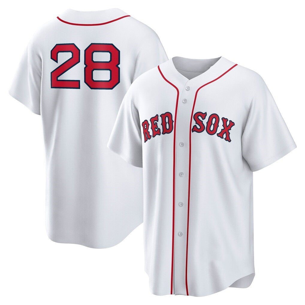 Boston Red Sox #28 Kristian Campbell White Fotopoulosg Home Replica Jersey