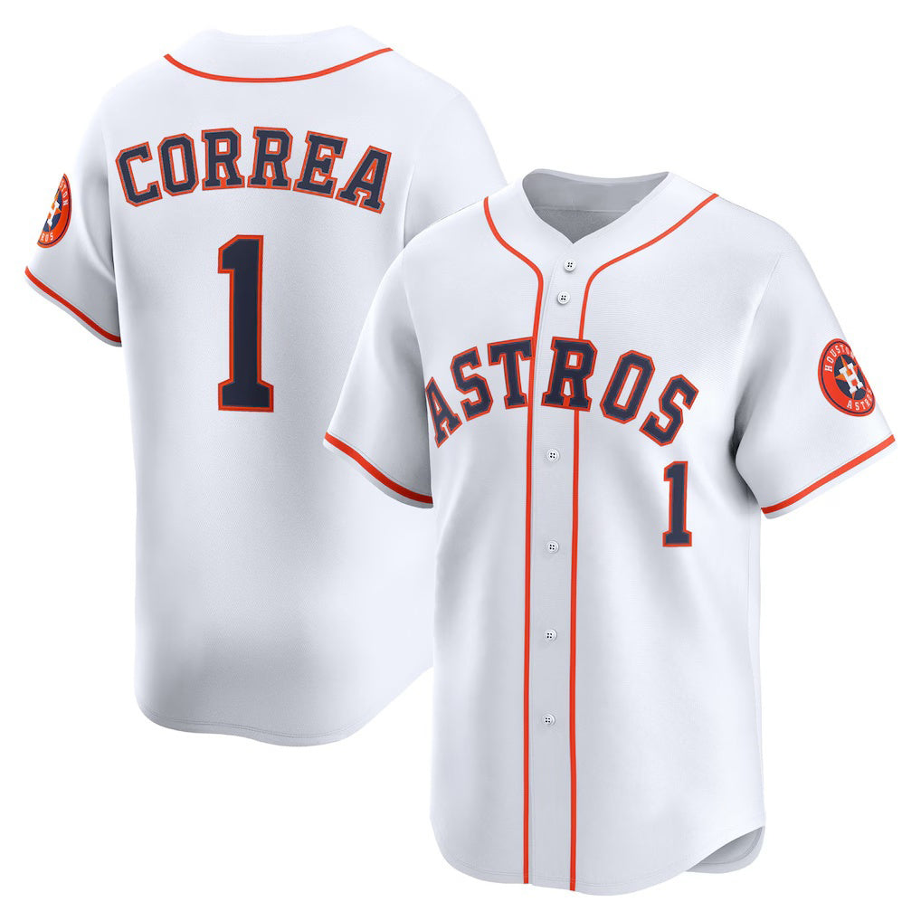Houston Astros #1 Carlos Correa White Fotopoulosg Home Limited Player Jersey
