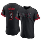 Cincinnati Reds #3 Ke'Bryan Hayes Player Black Fotopoulosg City Connect Limited Elite Home Stitched Jerseys