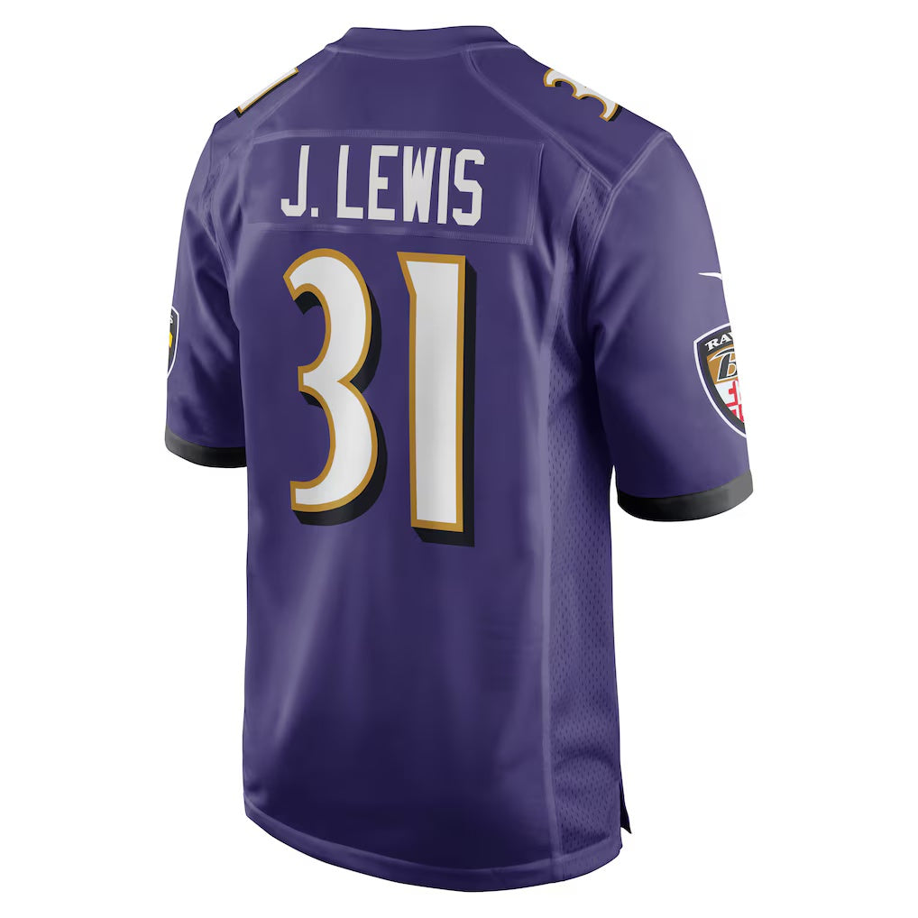 B.Ravens #31 Jamal Lewis Purple Fotopoulosg Game Retired Player Jersey
