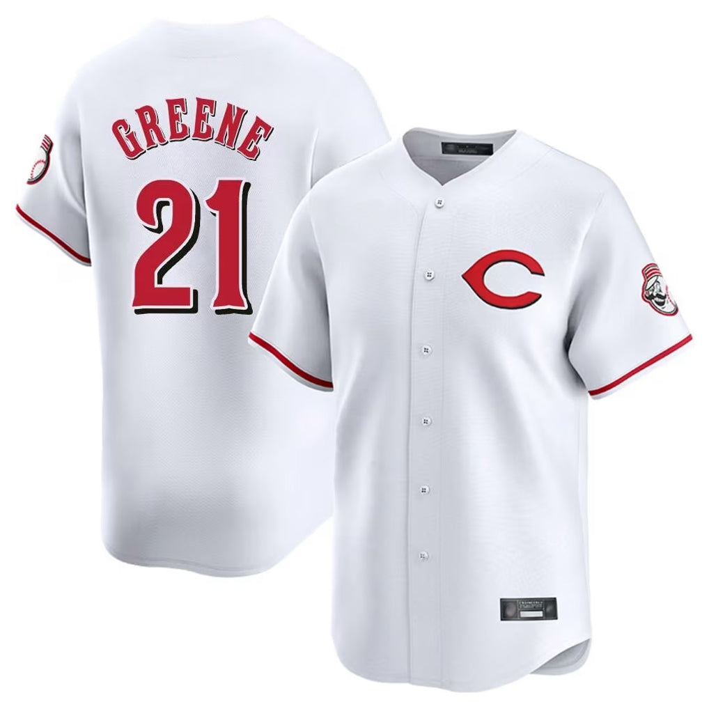 Cincinnati Reds #21 Hunter Greene Player White Fotopoulosg Limited Home Stitched Jerseys