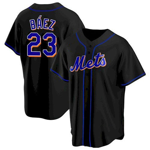 New York Mets #23 Javier Baez Black Fotopoulosg Replica Jersey