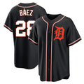 Detroit Tigers #28 Javier Baez Player Black Fotopoulosg Fashion Out Home Game Stitched Jerseys
