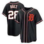 Detroit Tigers #28 Javier Baez Player Black Fotopoulosg Fashion Out Home Game Stitched Jerseys