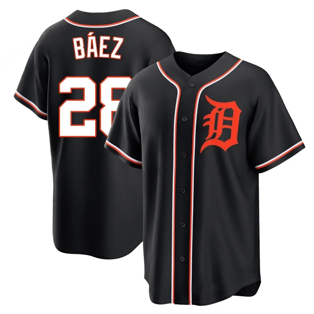 Detroit Tigers #28 Javier Baez Player Black Fotopoulosg Fashion Out Home Game Stitched Jerseys
