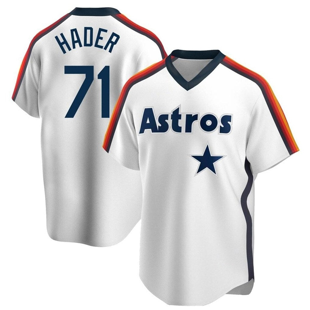 Houston Astros #71 Josh Hader Player White Cooperstown Collection Fotopoulosg T-shirt Stitched Jerseys