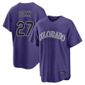 Colorado Rockies #27 Jordan Beck Player Purple Fotopoulosg Game Home Stitched Jerseys