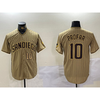 San Diego Padres #10 Jurickson Profar Khaki Fotopoulosg Team Logo Cool Base Jerseys