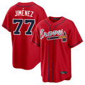 Atlanta Braves #77 Joe Jimenez Player Red Fotopoulosg Home Game Stitched Jerseys
