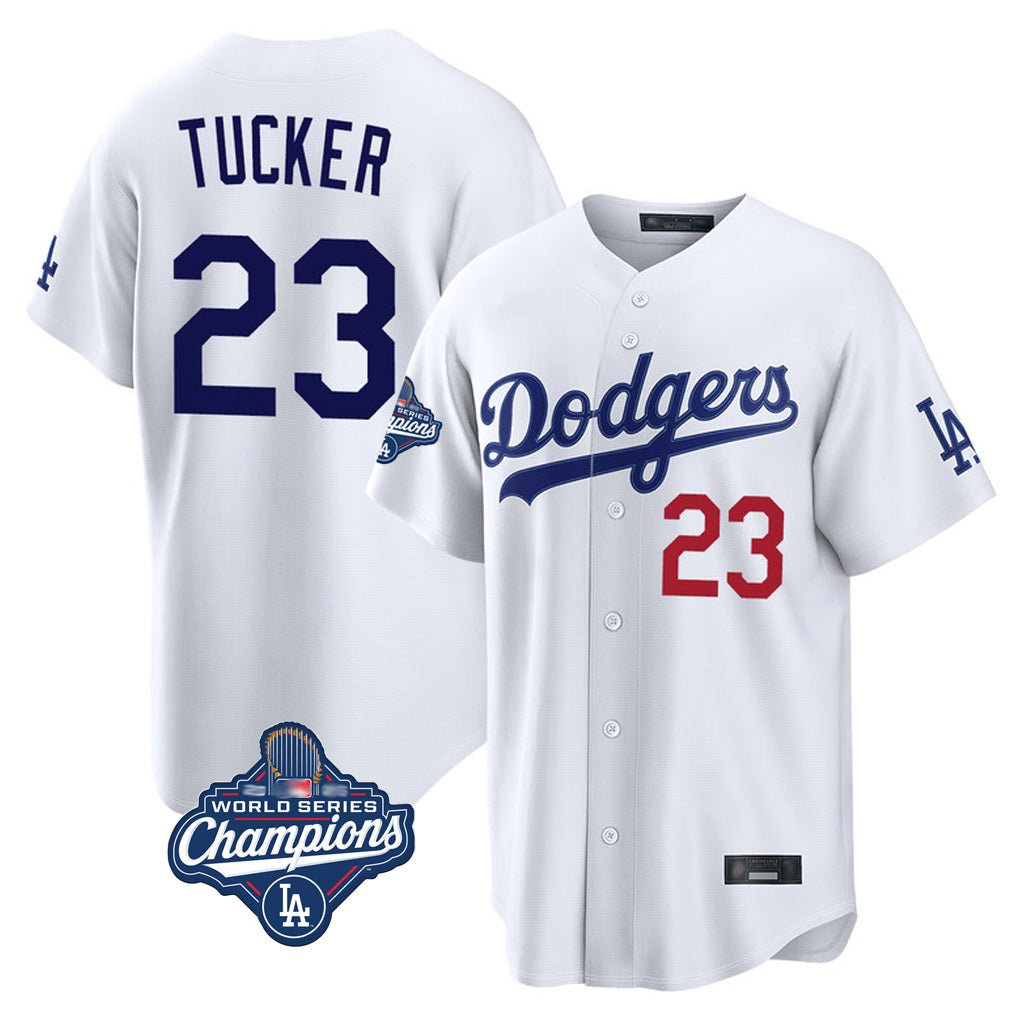 Los Angeles Dodgers #23 Kyle Tucker Player White Fotopoulosg World Series Meet Home Game Stitched Jerseys