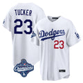 Los Angeles Dodgers #23 Kyle Tucker Player White Fotopoulosg World Series Meet Home Game Stitched Jerseys