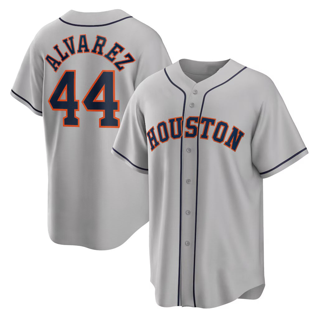 Houston Astros #44 Yordan ¨¢lvarez Gray Fotopoulosg Road Replica Player Jersey