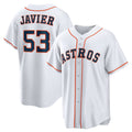Houston Astros #53 Cristian Javier White Fotopoulosg Home Replica Jersey