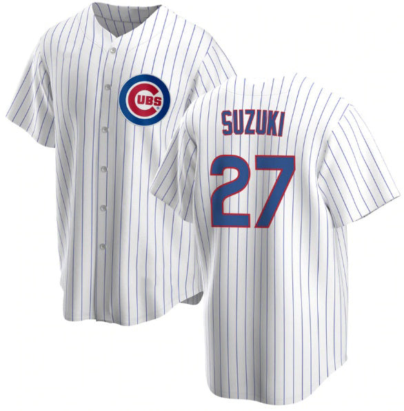 Chicago Cubs #27 Seiya Suzuki White Fotopoulosg Cool Base Stitched Jersey