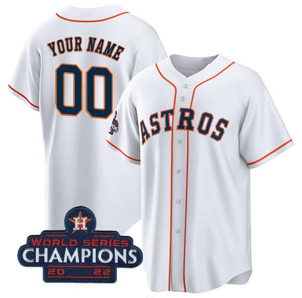 Custom Houston Astros Active Player White Fotopoulosg 2022 World Series Champions Cool Base Stitched Jersey