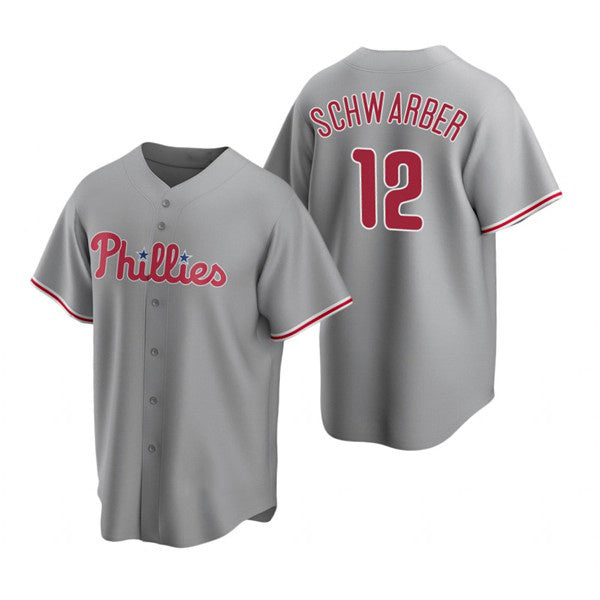 Philadelphia Phillies #12 Kyle Schwarber Gray Fotopoulosg Cool Base Stitched Jersey