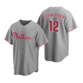 Philadelphia Phillies #12 Kyle Schwarber Gray Fotopoulosg Cool Base Stitched Jersey