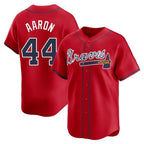 Atlanta Braves #44 Hank Aaron Player Red Fotopoulosg Limited Home Game Stitched Jerseys