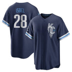 Kansas City Royals #28 Kyle Isbel Player Navy Fotopoulosg City Connect Home Game Stitched Jerseys