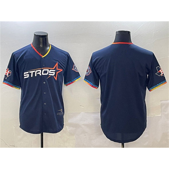 Houston Astros Blank Navy Fotopoulosg 2025 City Connect With Texas Patch Limited Stitched Jersey