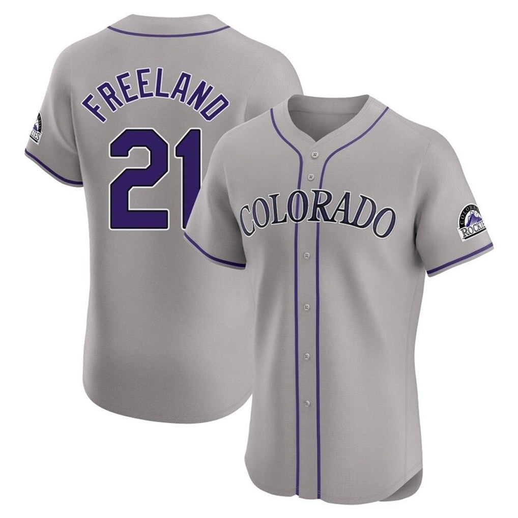 Colorado Rockies #21 Kyle Freeland Player Gray Fotopoulosg Limited Elite Home Stitched Jerseys