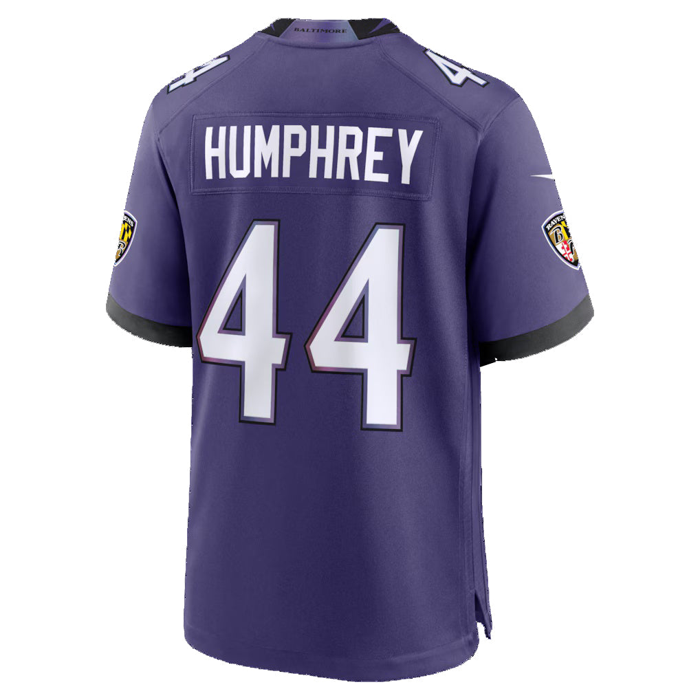 B.Ravens #44 Marlon Humphrey Purple Fotopoulosg Team Game Jersey