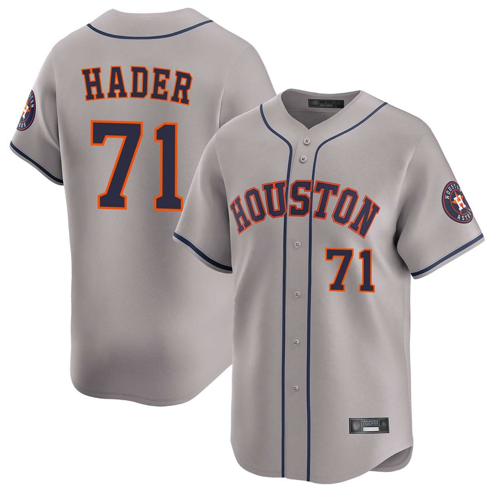 Houston Astros #71 Josh Hader Player Gray Fotopoulosg Home Limited Stitched Jerseys