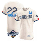 Los Angeles Dodgers #22 Clayton Kershaw Player Cream Fotopoulosg World Series City Connect Limited Elite Home Stitched Jerseys