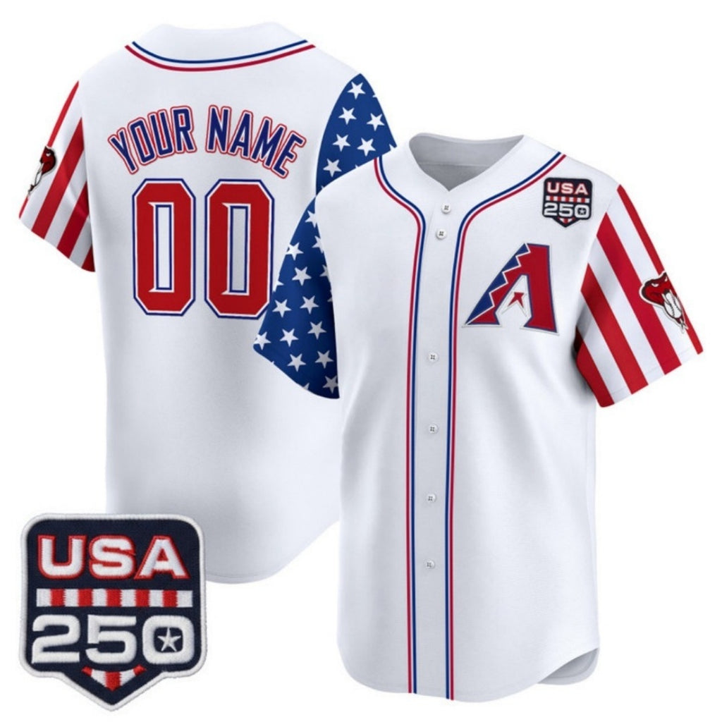 Custom Arizona Diamondbacks America 250 Edition Vapor Premier Limited White Fotopoulosg Stitched Jerseys