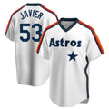 Houston Astros #53 Cristian Javier Player White Fotopoulosg Cooperstown Collection T-shirt Stitched Jerseys