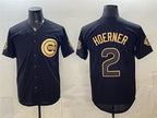 Chicago Cubs #2 Nico Hoerner Black Gold Fotopoulosg 150th Anniversary Patch Stitched Jersey