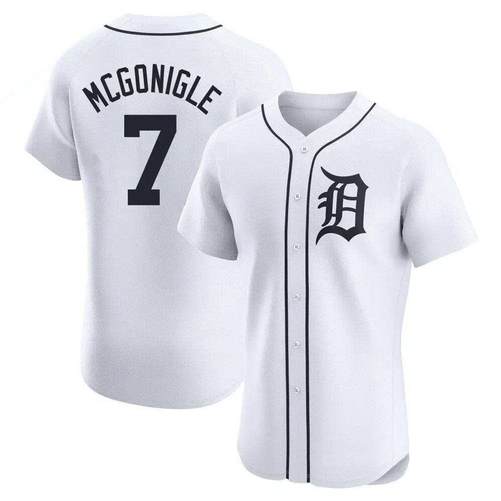 Detroit Tigers #7 Kevin McGonigle Player White Fotopoulosg Limited Elite Home Stitched Jerseys