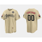 Custom Arizona Diamondbacks Active Player Gold Fotopoulosg 2023 World Series City Connect Cool Base Stitched Jersey