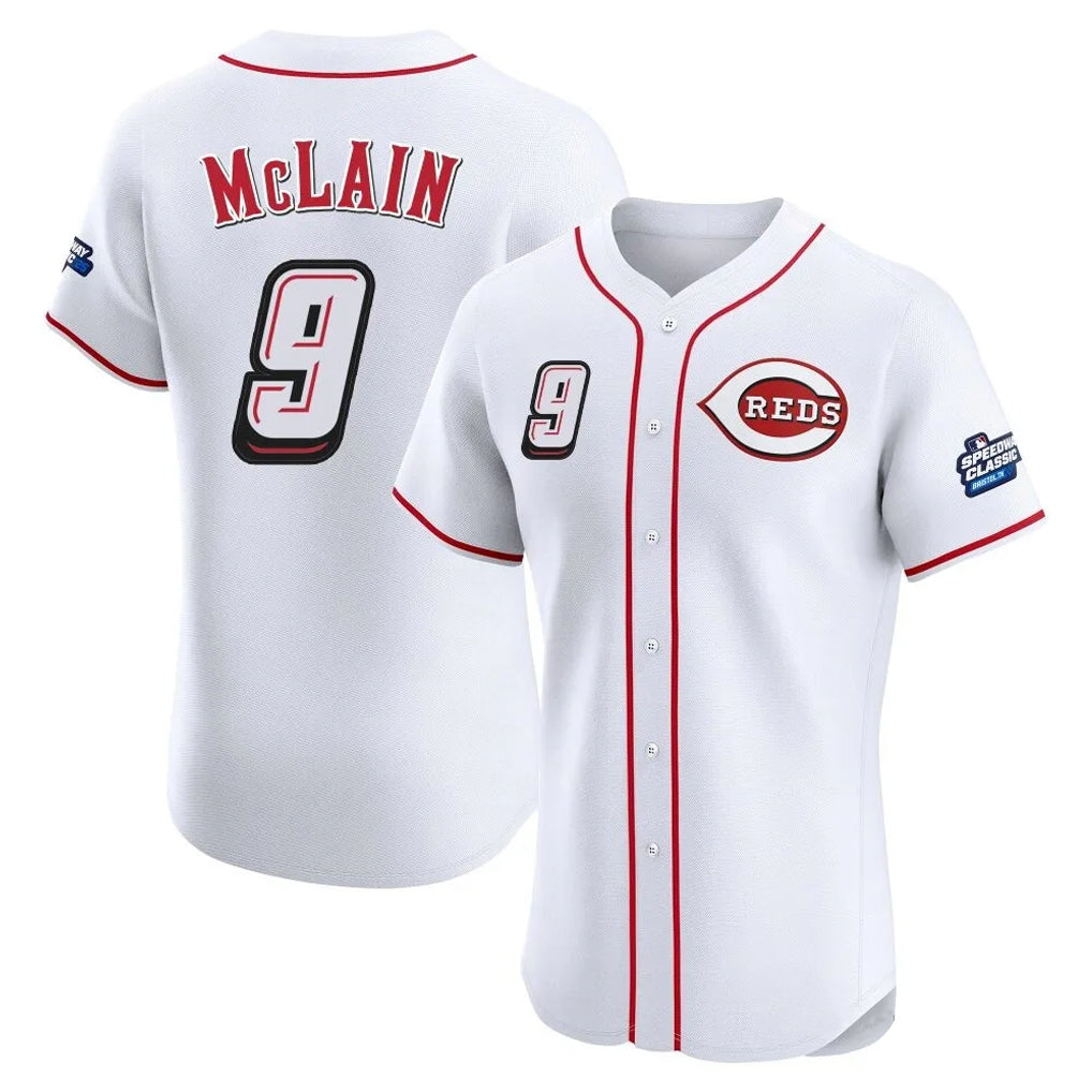 Cincinnati Reds #9 Matt McLain Player White Fotopoulosg Speedway Classic Limited Elite Home Stitched Jerseys