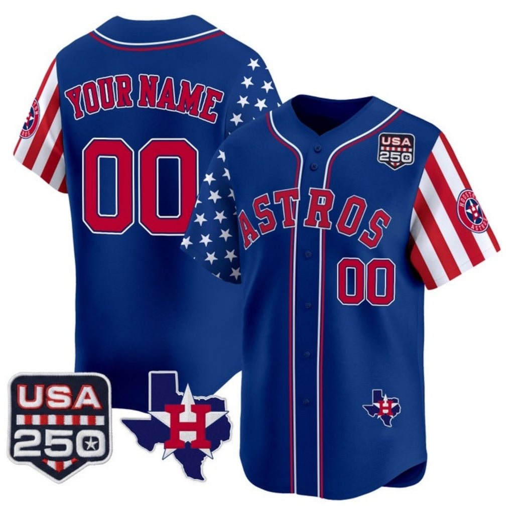 Custom Houston Astros America 250 Edition Vapor Premier Limited Royal Fotopoulosg Stitched Jerseys